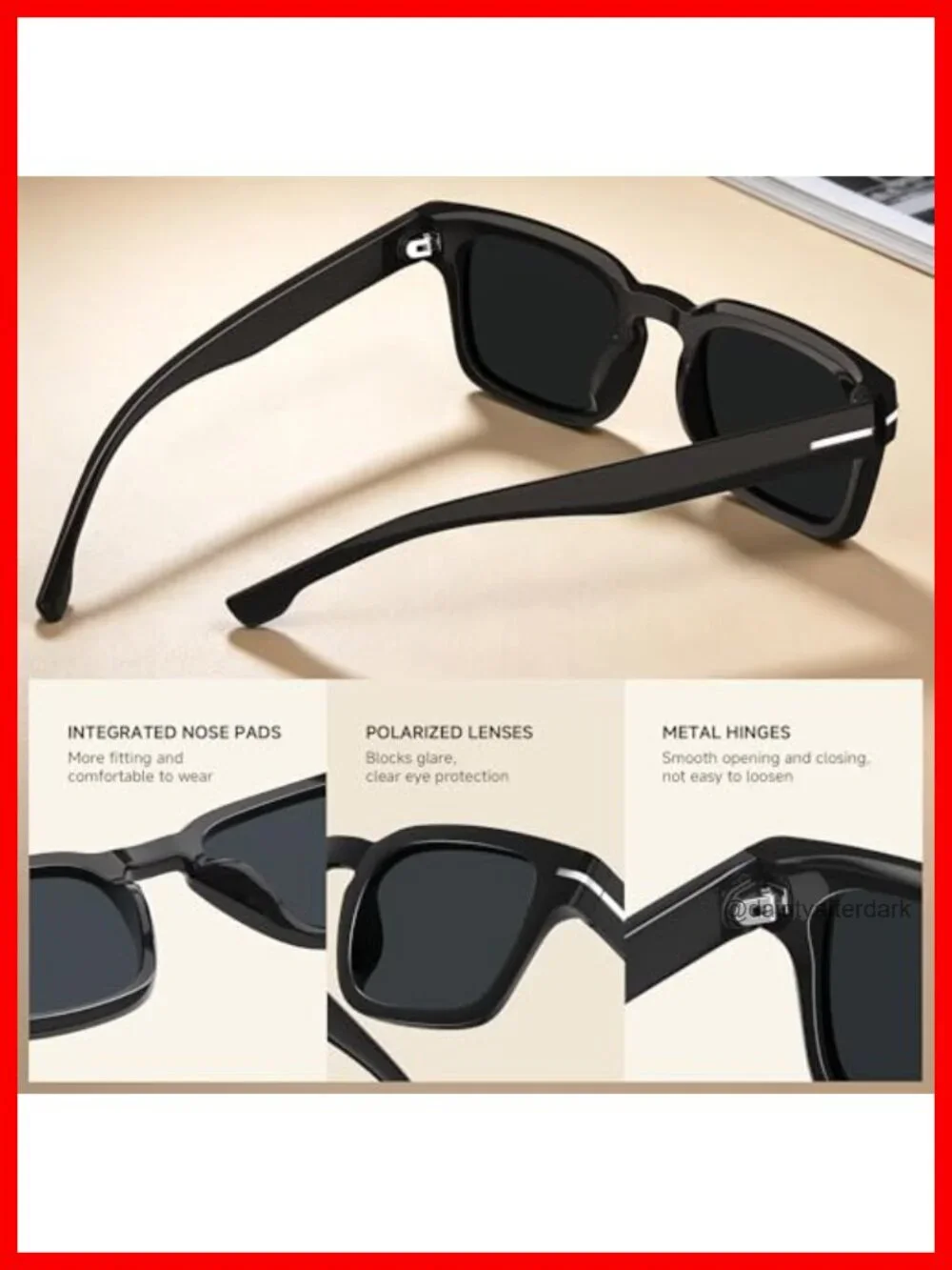 Retro Square Frame Sunglasses for Women Men Driving UV Protection HD Lens